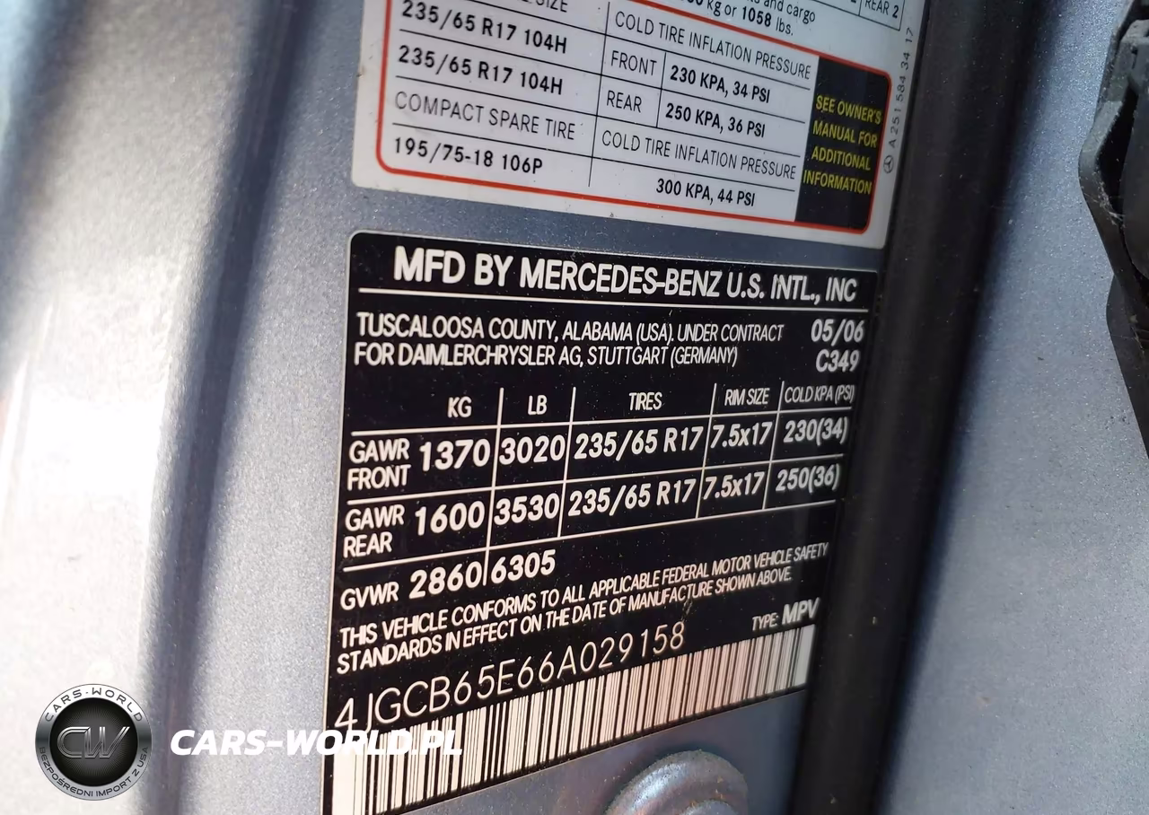2006 Mercedes-Benz R 350 4Matic VIN:4JGCB65E66A029158 - 9