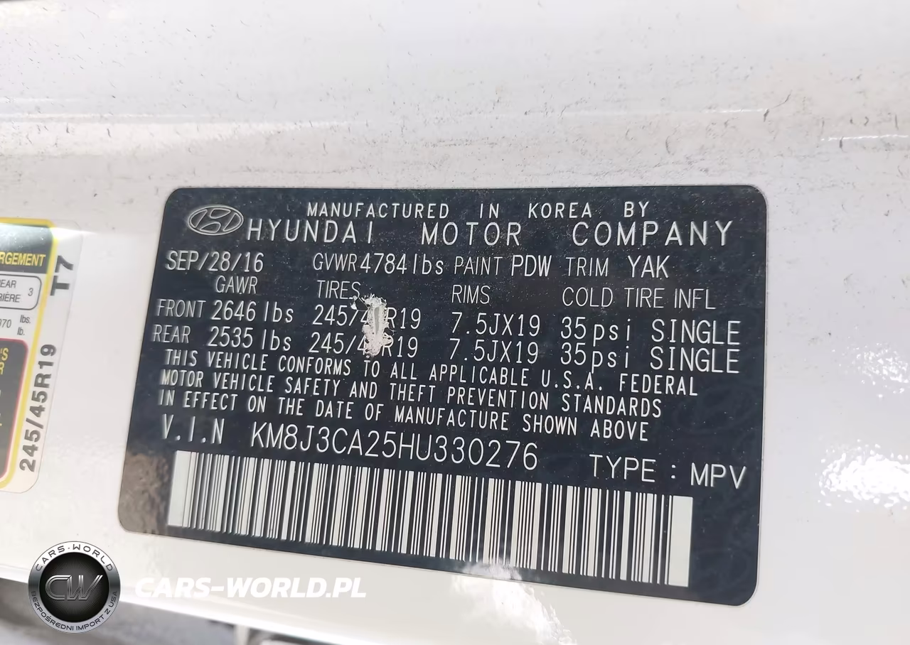 2017 Hyundai Tucson Sport VIN:KM8J3CA25HU330276 - 9
