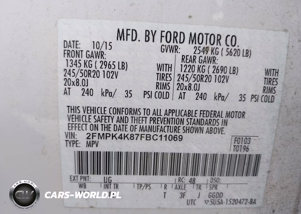 2015 Ford Edge Titanium VIN:2FMPK4K87FBC11069 - 9