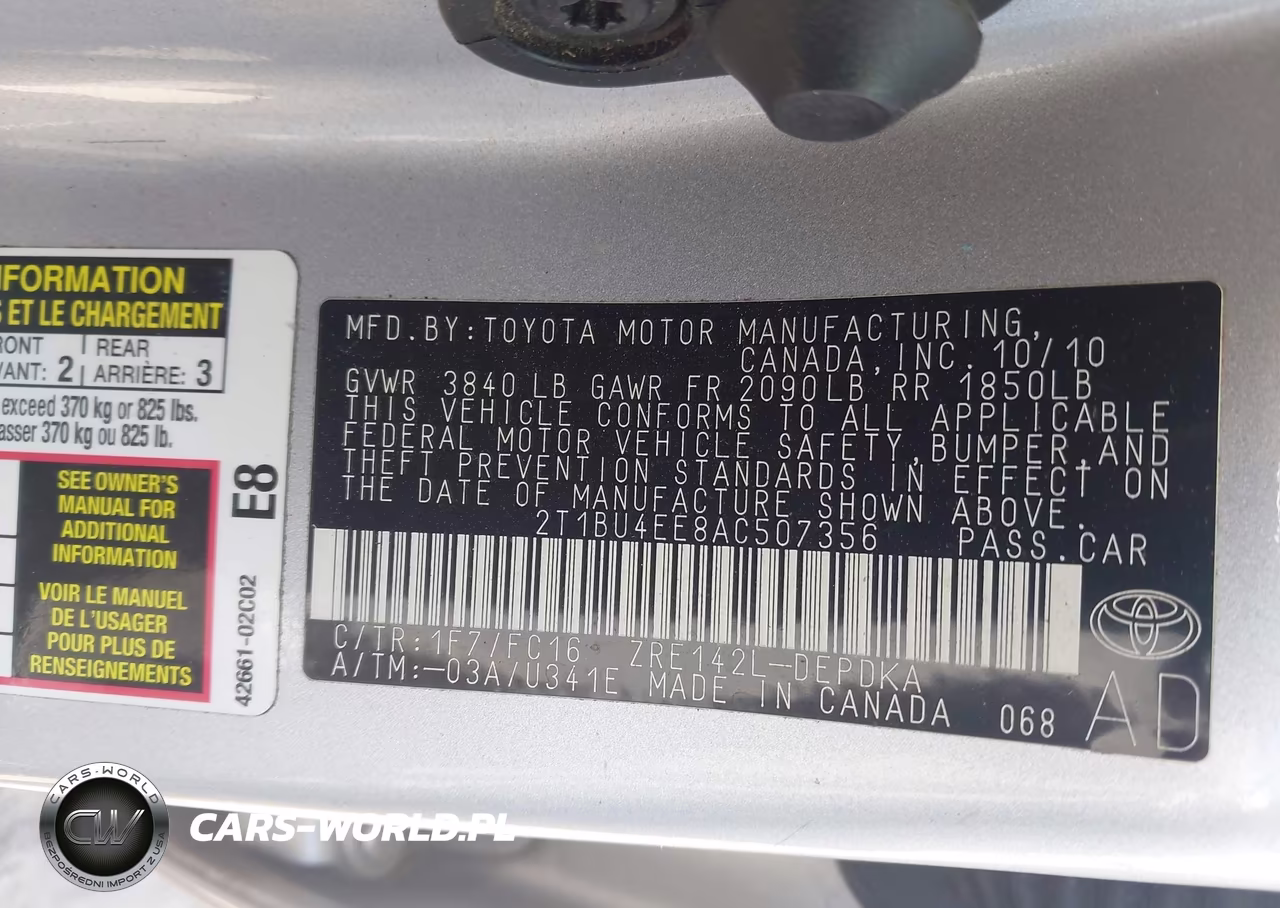 2010 Toyota Corolla Le VIN:2T1BU4EE8AC507356 - 9