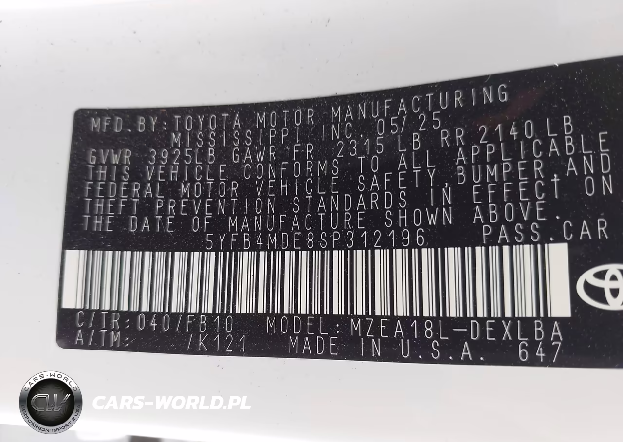 2025 Toyota Corolla Le VIN:5YFB4MDE8SP312196 - 9