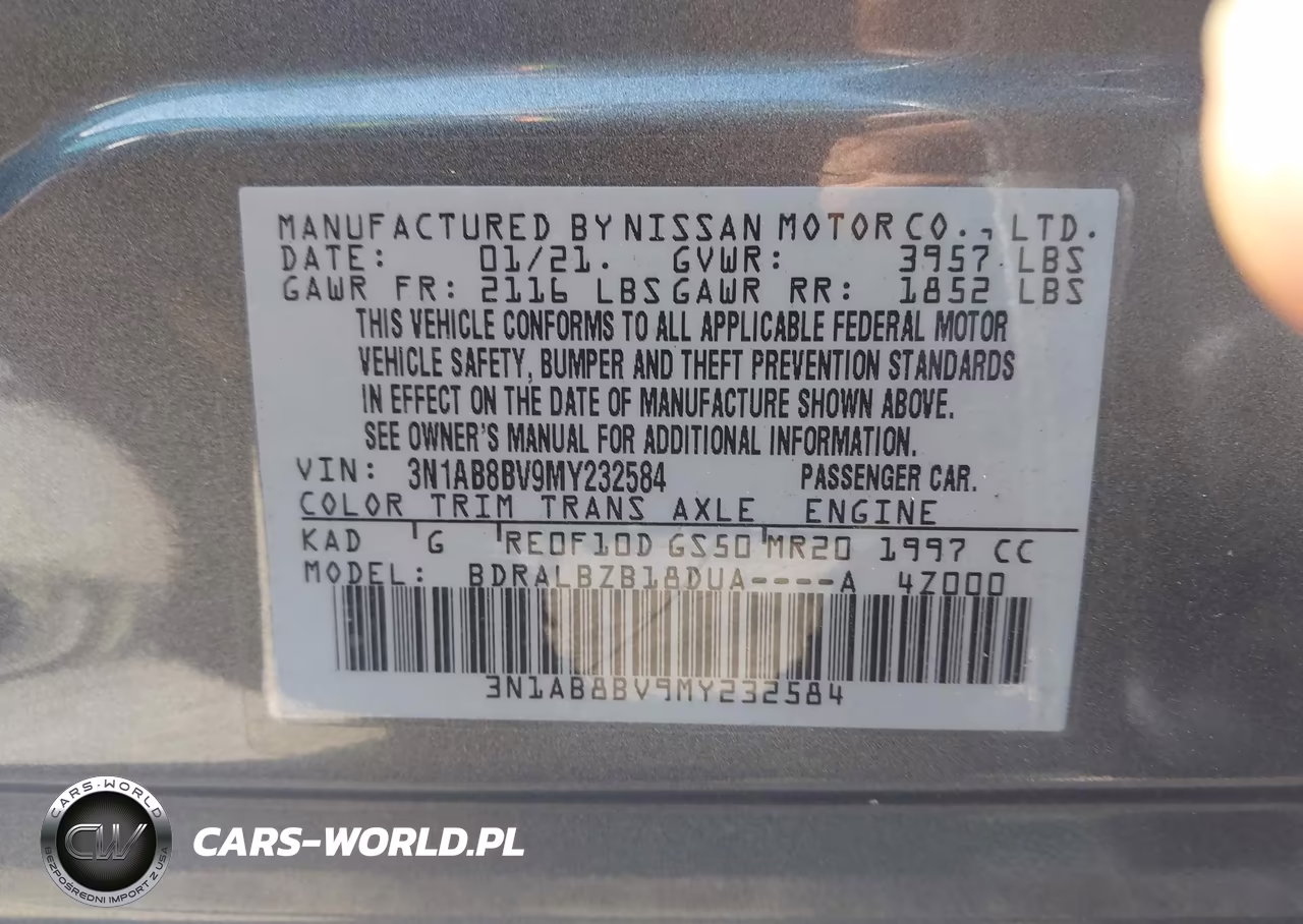 2021 Nissan Sentra S Xtronic Cvt VIN:3N1AB8BV9MY232584 - 9