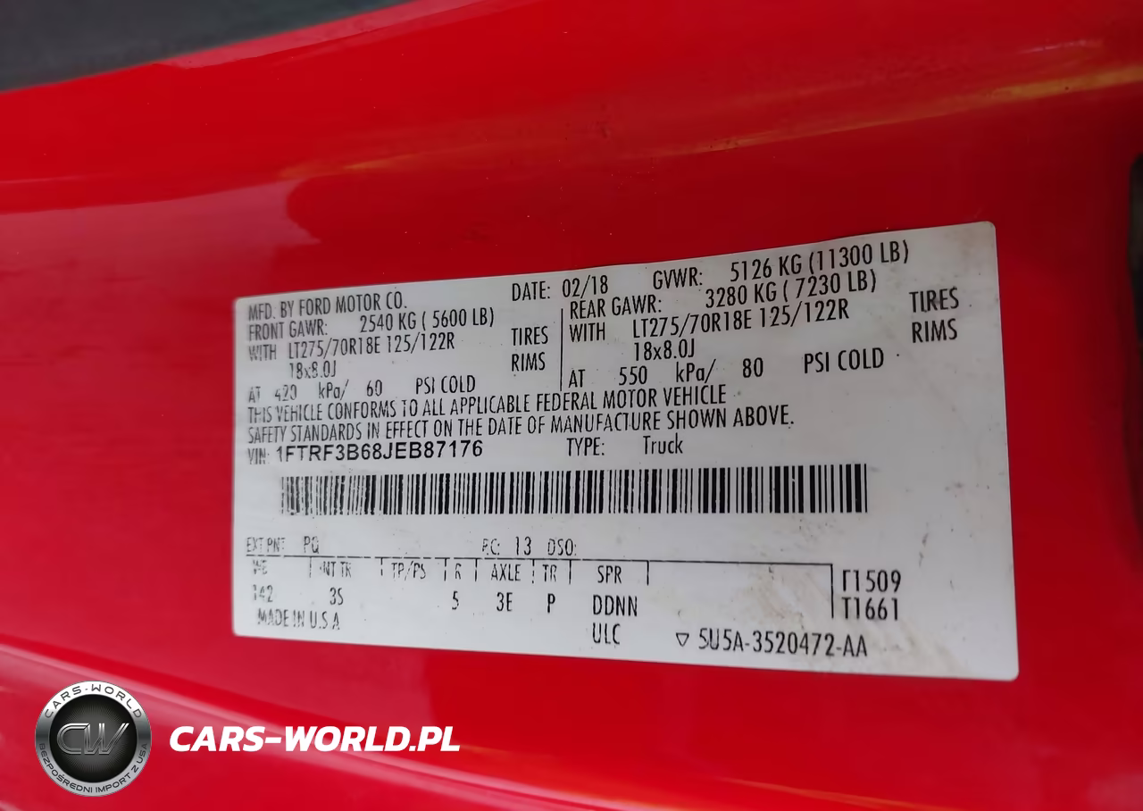 2018 Ford F-350 Xlt VIN:1FTRF3B68JEB87176 - 8