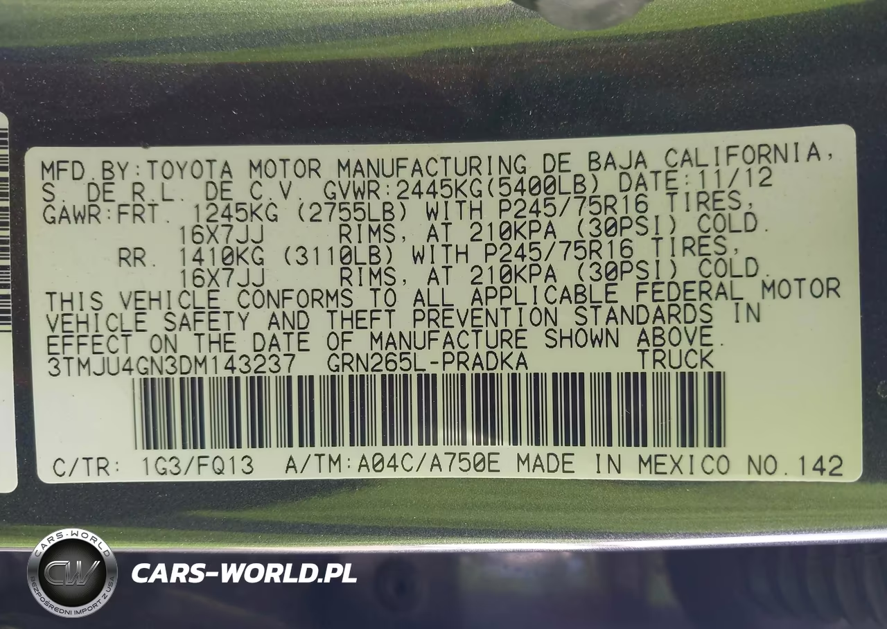2013 Toyota Tacoma Prerunner V6 VIN:3TMJU4GN3DM143237 - 9