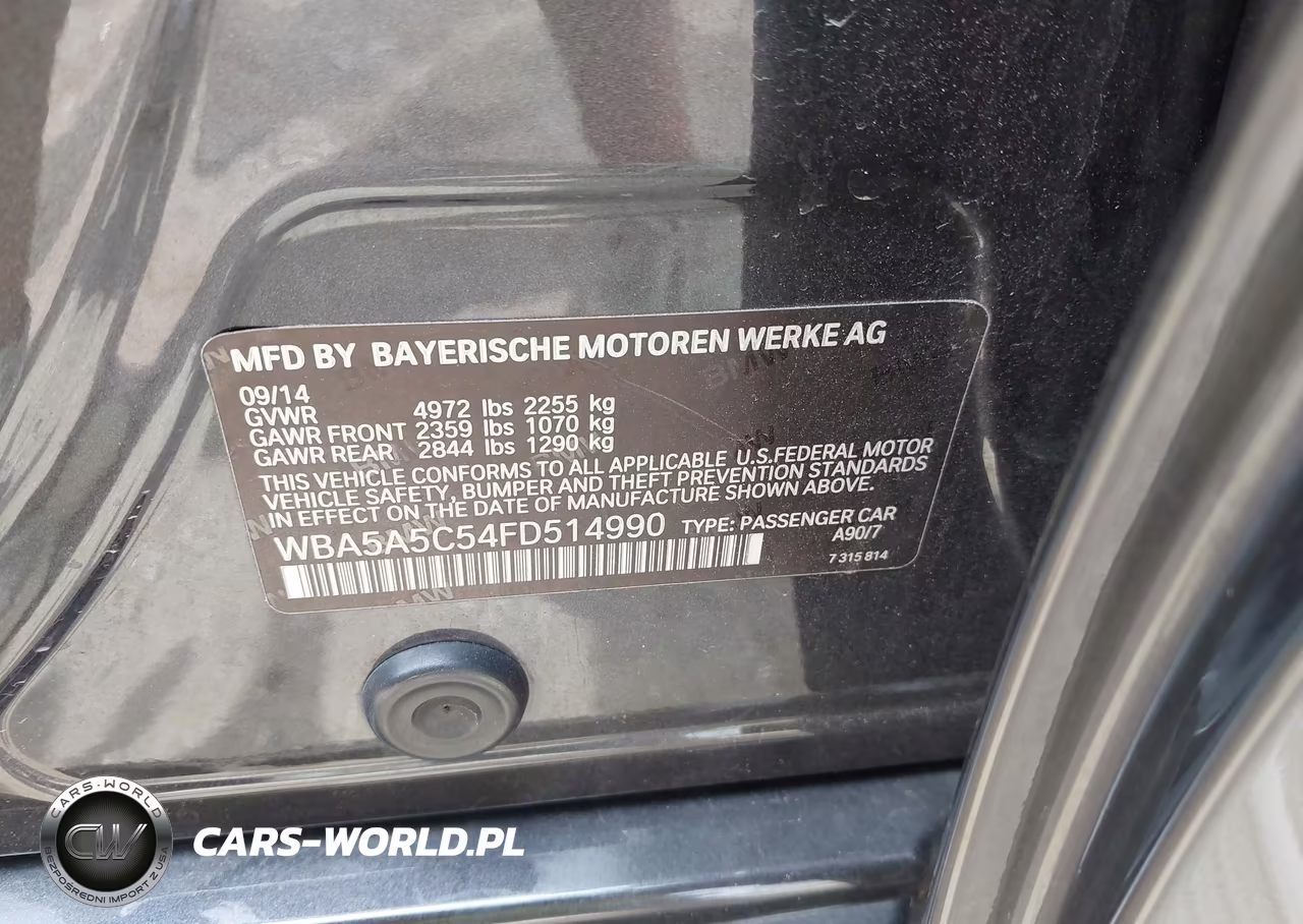 2015 BMW 528I VIN:WBA5A5C54FD514990 - 9
