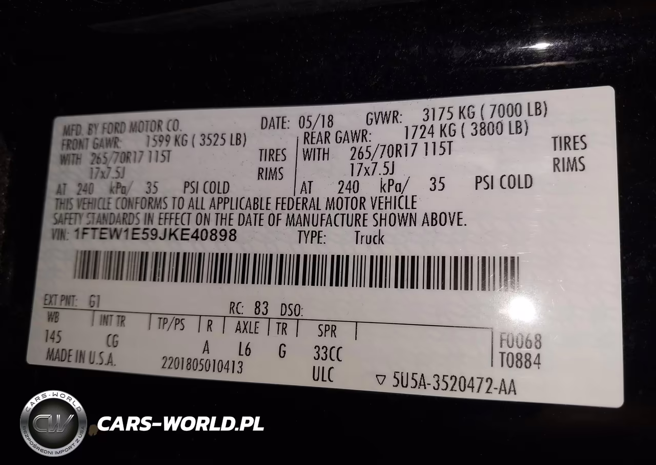 2018 Ford F-150 Xl VIN:1FTEW1E59JKE40898 - 9