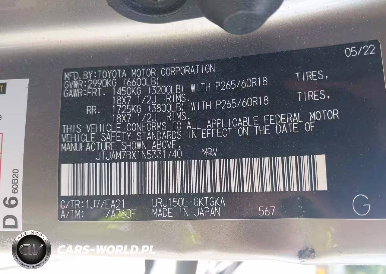 2022 Lexus Gx 460 Premium VIN:JTJAM7BX1N5331740 - 9