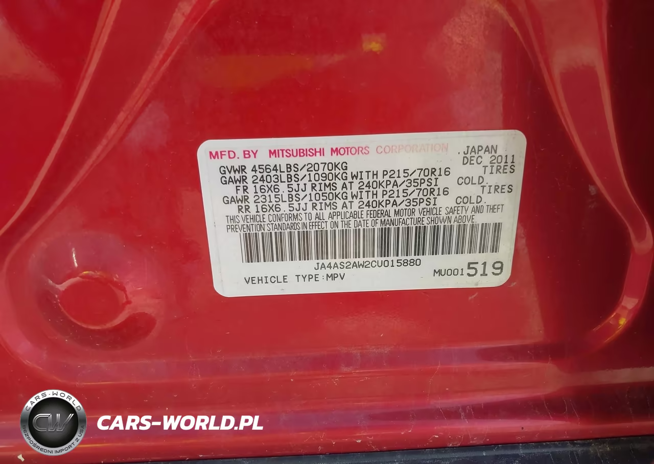 2012 Mitsubishi Outlander Es VIN:JA4AS2AW2CU015880 - 9