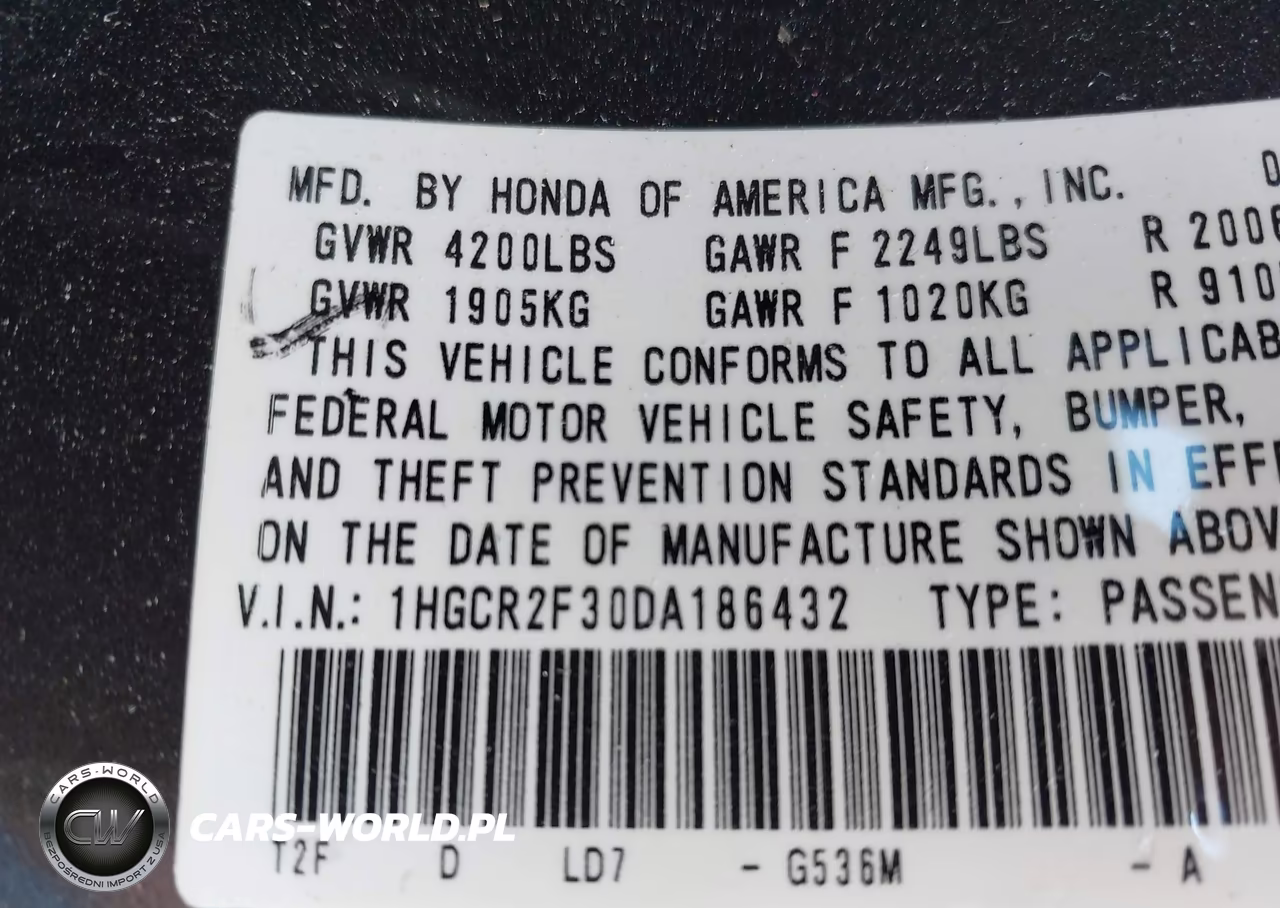 2013 Honda Accord Lx VIN:1HGCR2F30DA186432 - 9