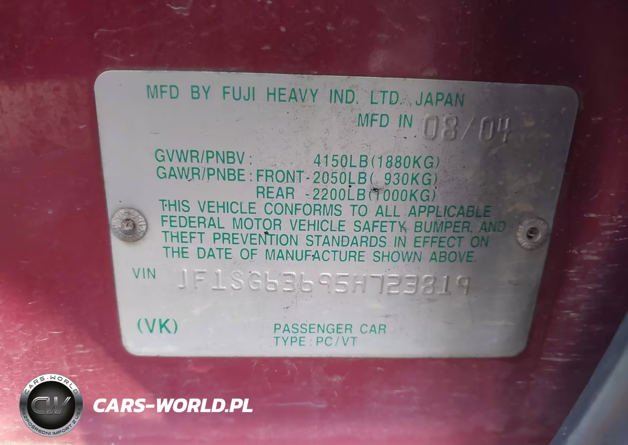 2005 Subaru Forester 2.5X VIN:JF1SG63695H723819 - 9