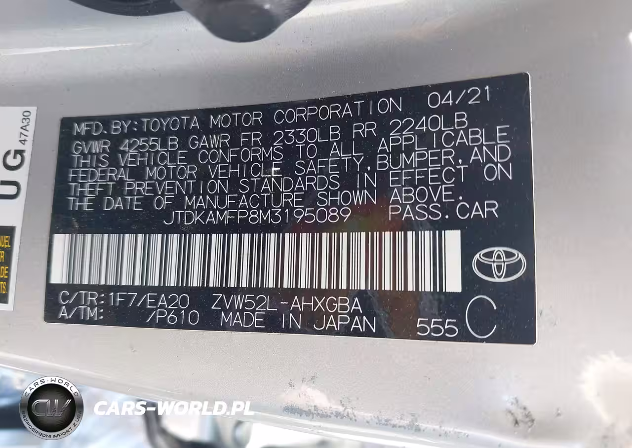 2021 Toyota Prius Prime Limited VIN:JTDKAMFP8M3195089 - 9