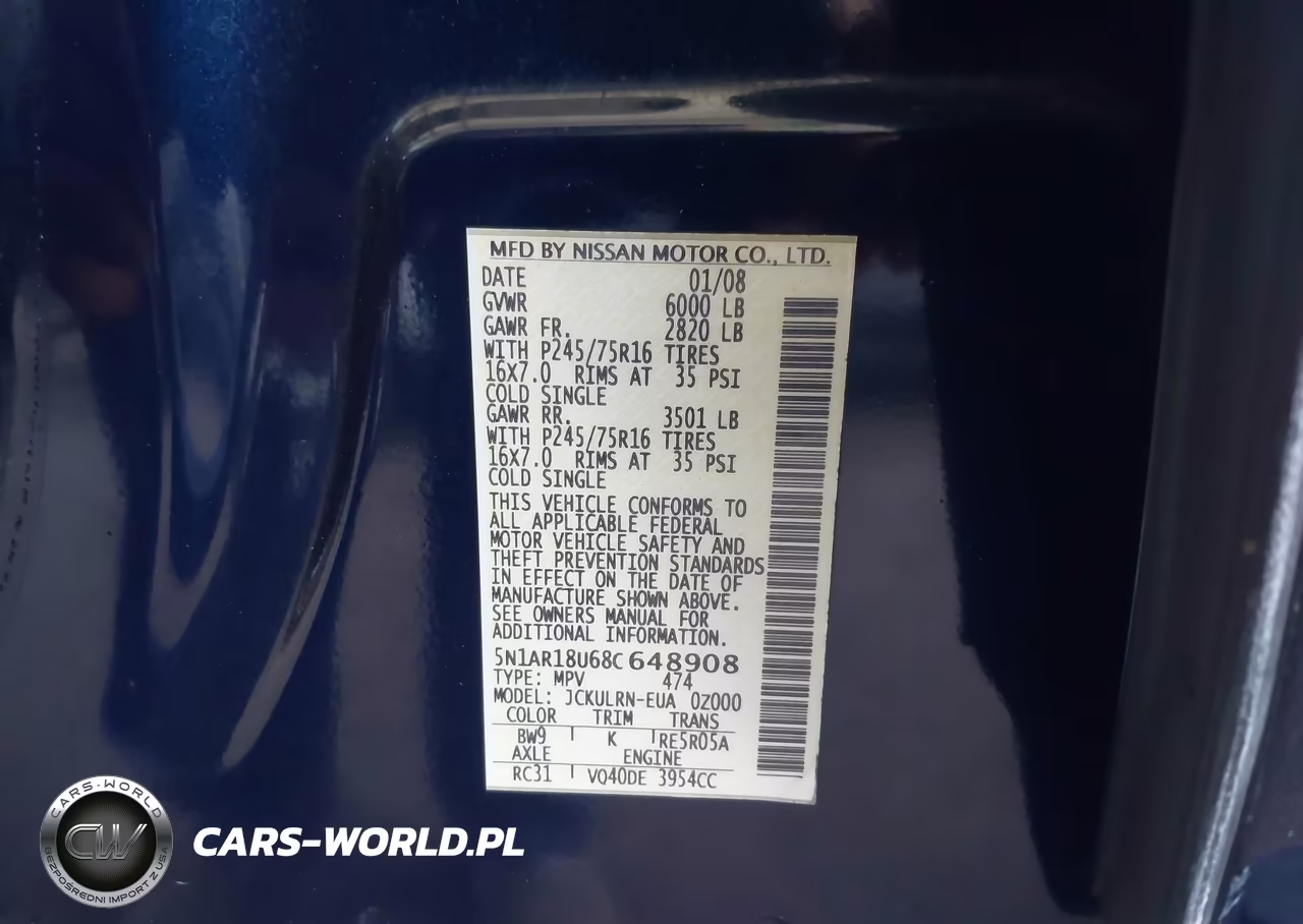 2008 Nissan Pathfinder S VIN:5N1AR18U68C648908 - 9