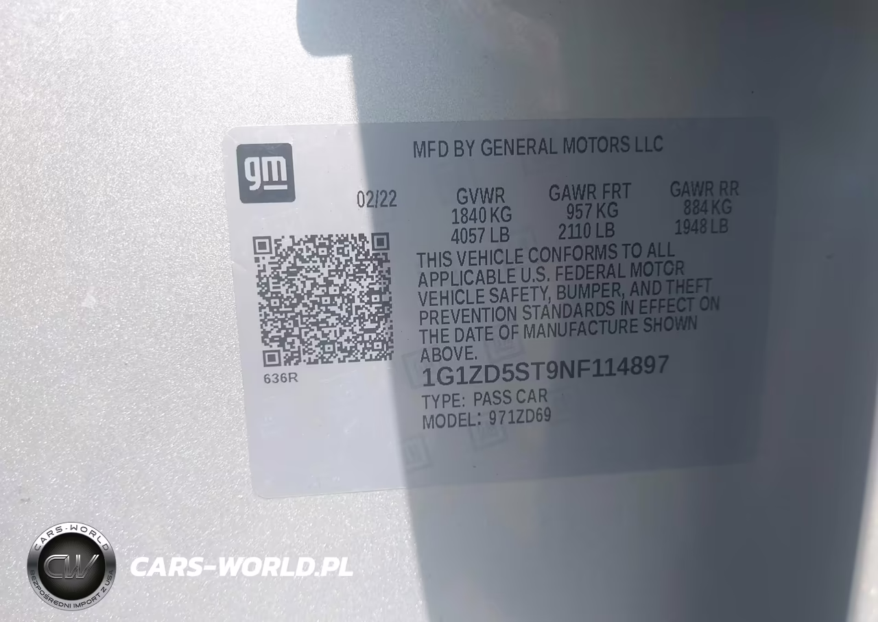2022 Chevrolet Malibu Fwd Lt VIN:1G1ZD5ST9NF114897 - 9