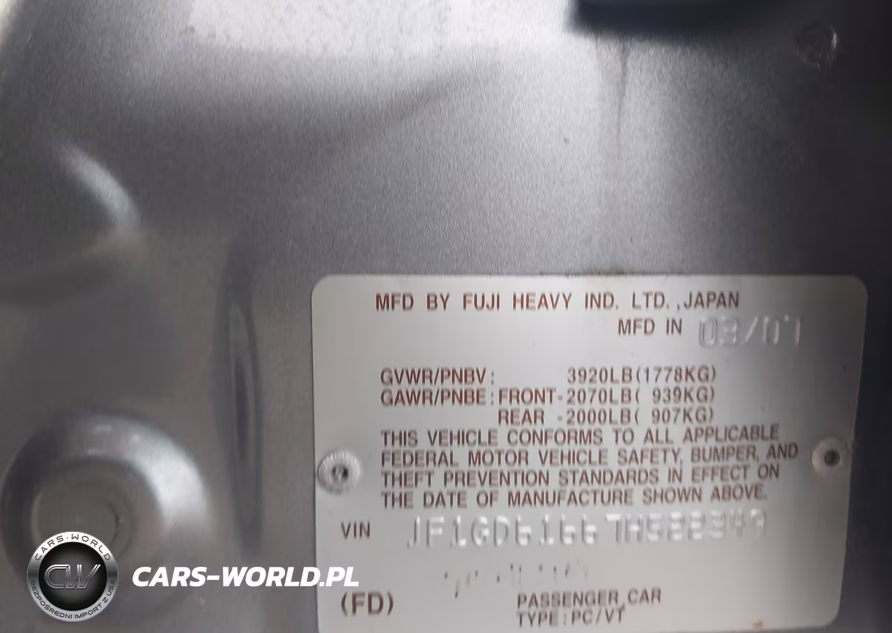 2007 Subaru Impreza 2.5I VIN:JF1GD61667H522349 - 9