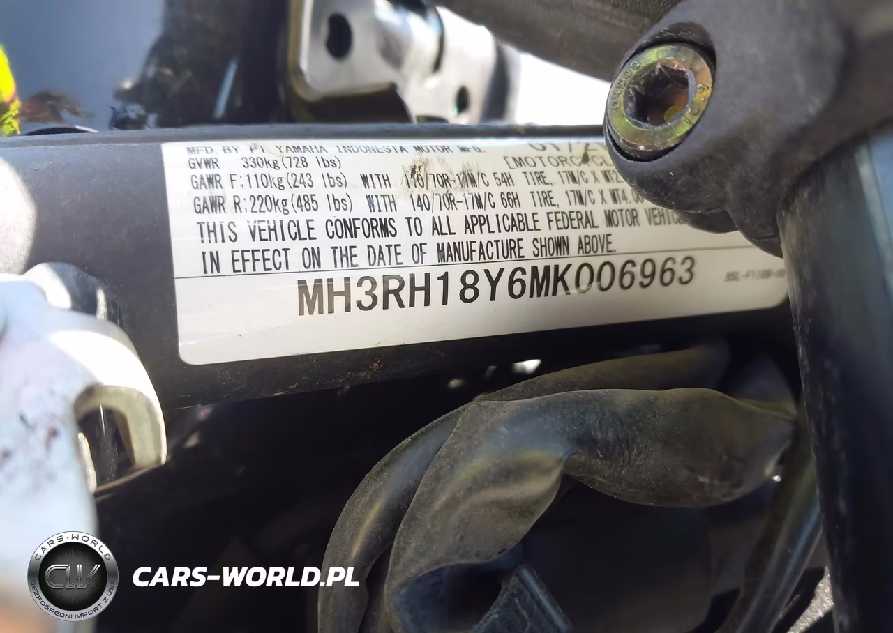 2021 Yamaha Yzfr3 A VIN:MH3RH18Y6MK006963 - 10