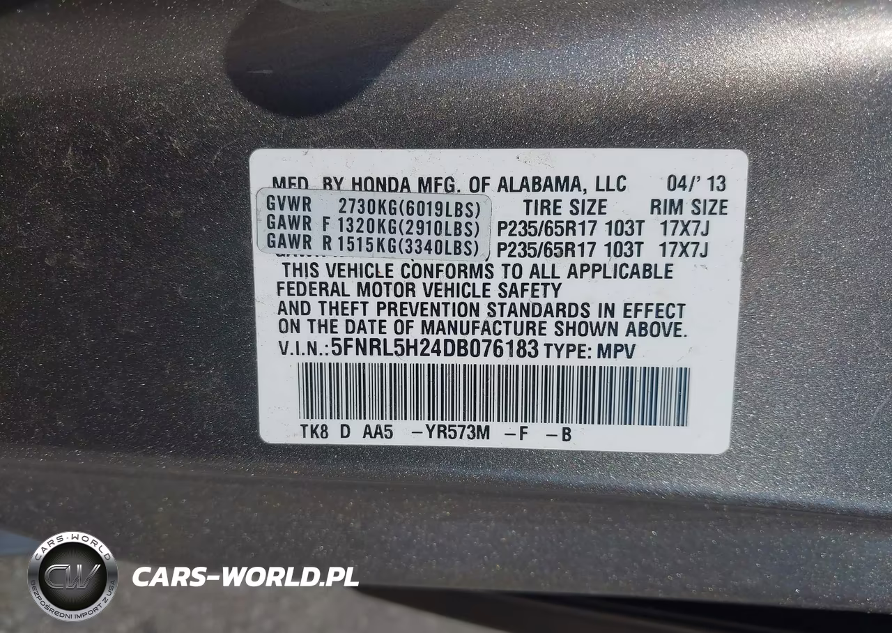 2013 Honda Odyssey Lx VIN:5FNRL5H24DB076183 - 9