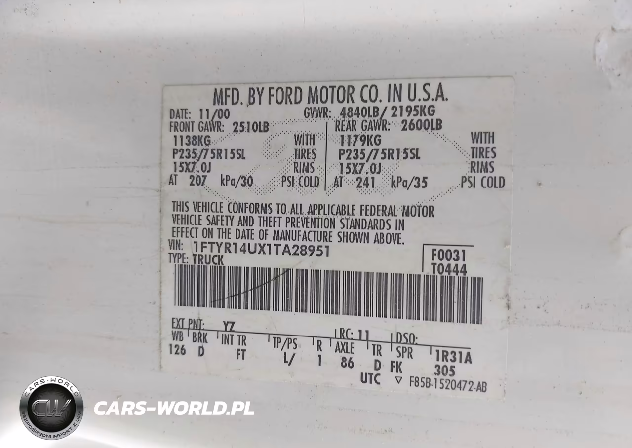 2001 Ford Ranger Edge-Edge Plus-Xl-Xlt-Xlt App-Xlt Appearance VIN:1FTYR14UX1TA28951 - 9