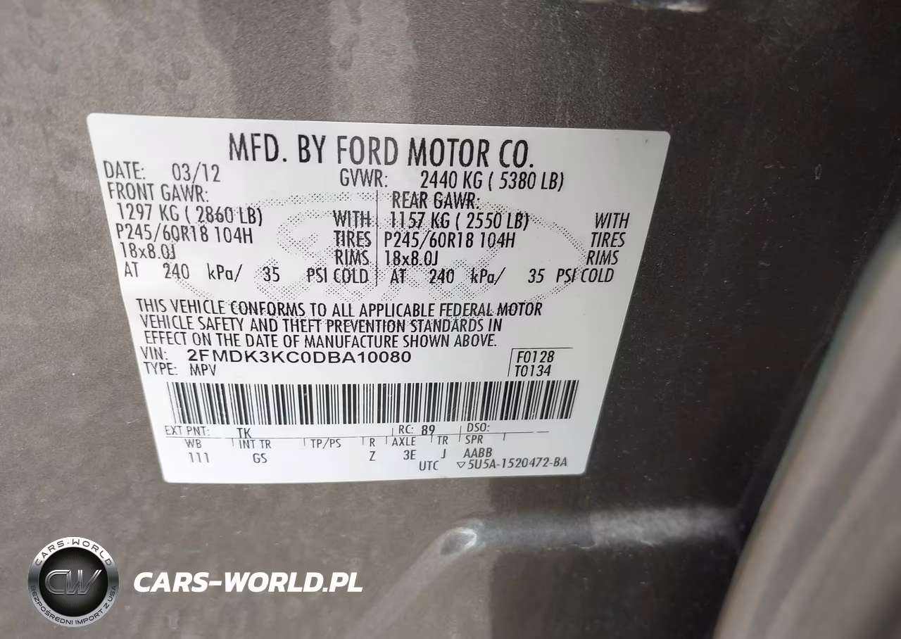 2013 Ford Edge Limited VIN:2FMDK3KC0DBA10080 - 9