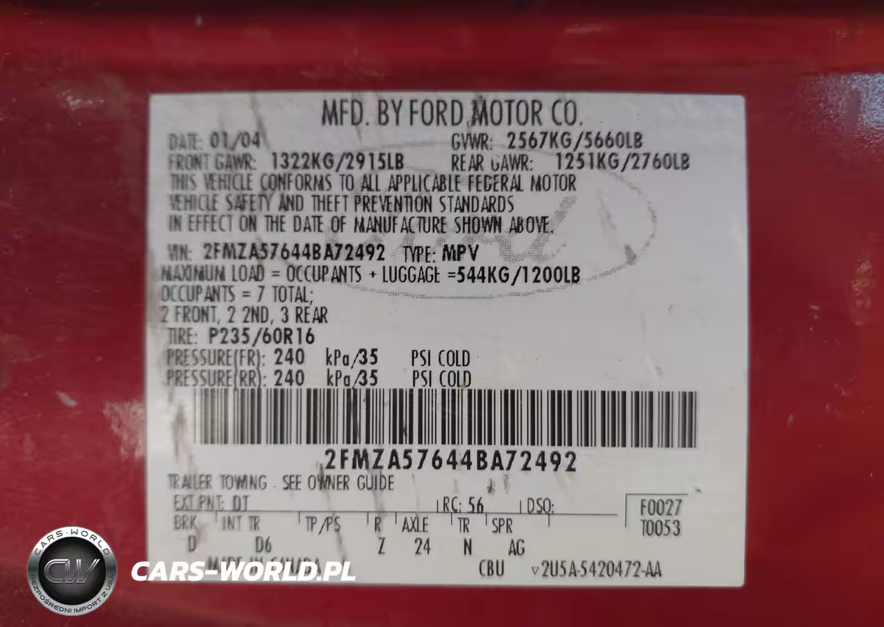 2004 Ford Freestar Ses VIN:2FMZA57644BA72492 - 9