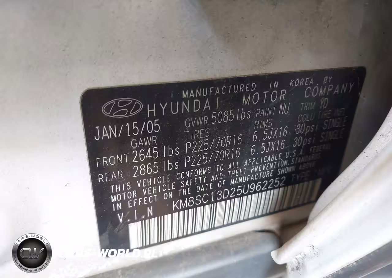 2005 Hyundai Santa Fe Gls VIN:KM8SC13D25U962252 - 9