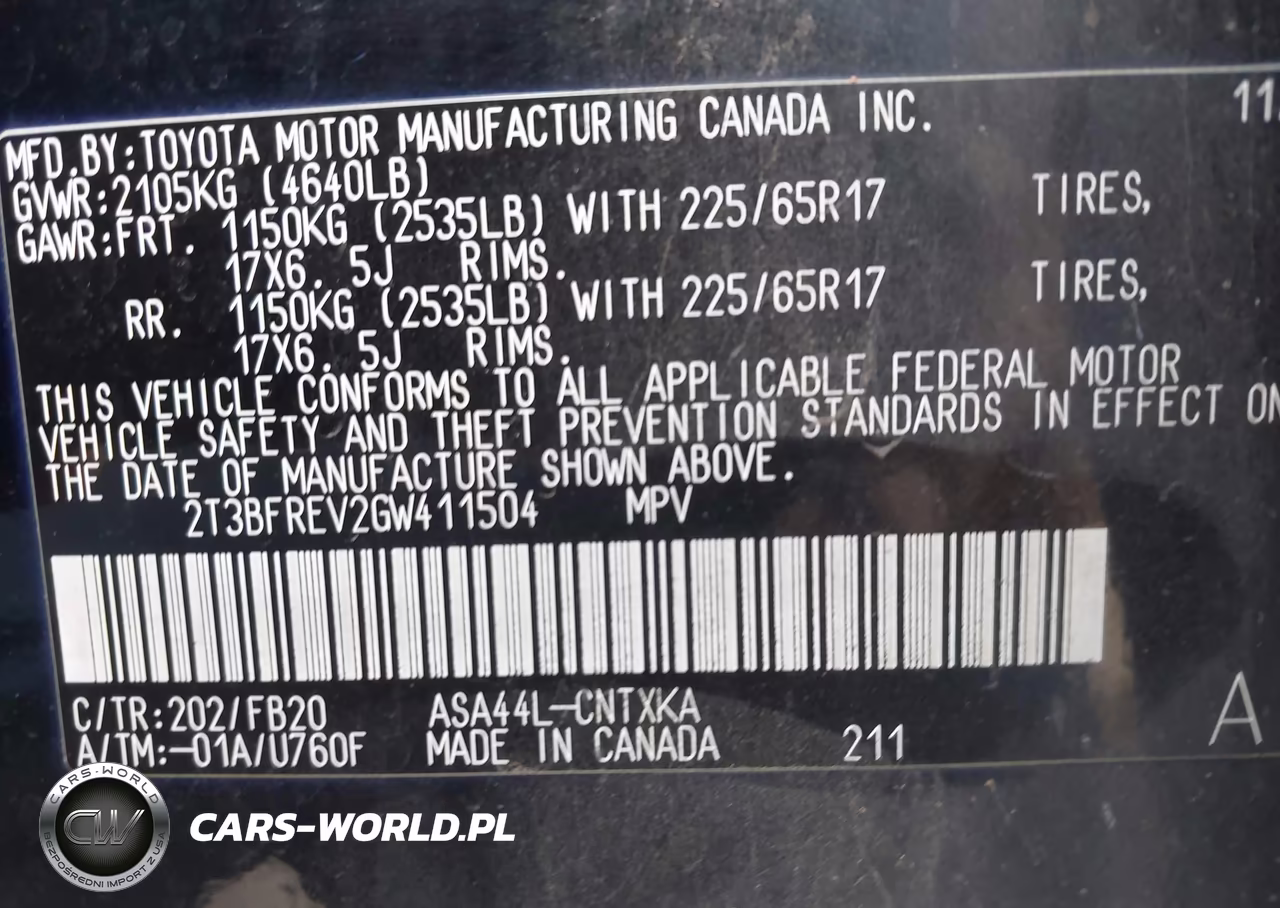 2016 Toyota Rav4 Le VIN:2T3BFREV2GW411504 - 9