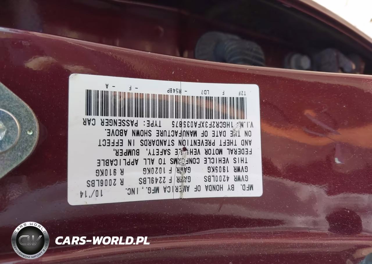 2015 Honda Accord Lx VIN:1HGCR2F3XFA035875 - 9