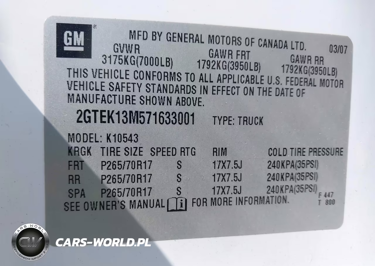 2007 GMC Sierra 1500 Slt VIN:2GTEK13M571633001 - 9