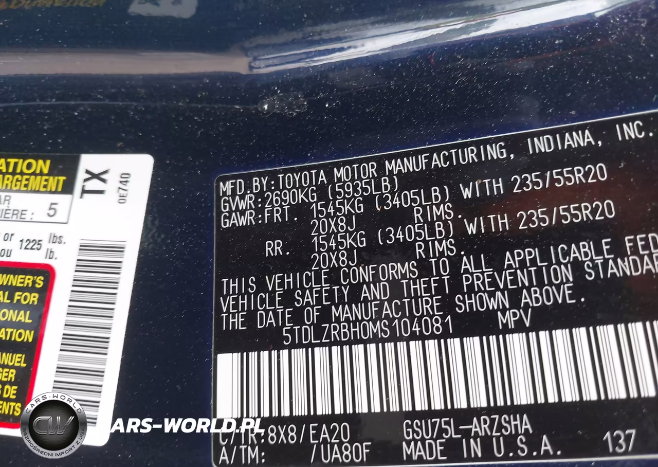 2021 Toyota Highlander Xse VIN:5TDLZRBH0MS104081 - 9