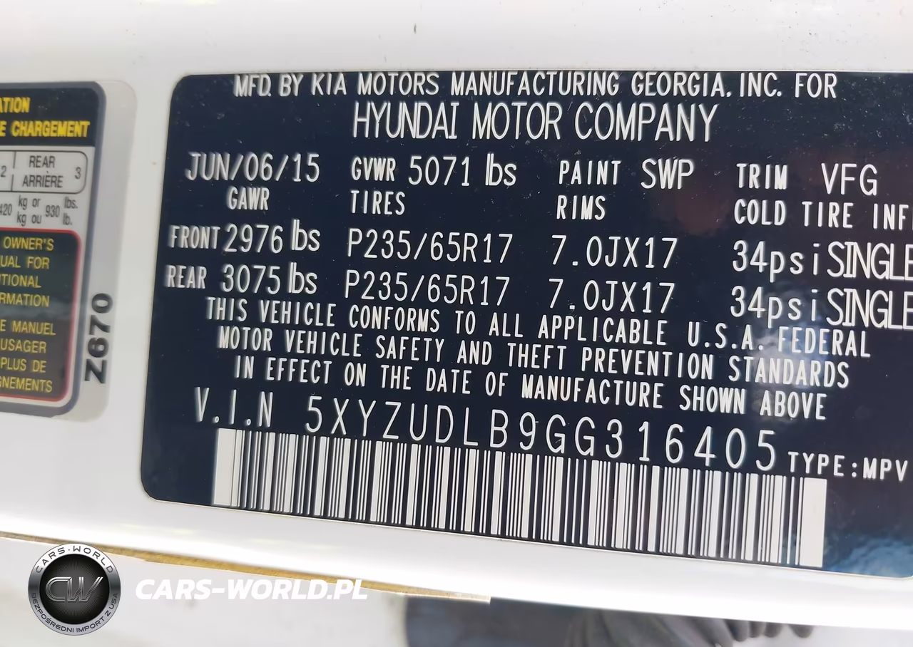2016 Hyundai Santa Fe Sport 2.4L VIN:5XYZUDLB9GG316405 - 9
