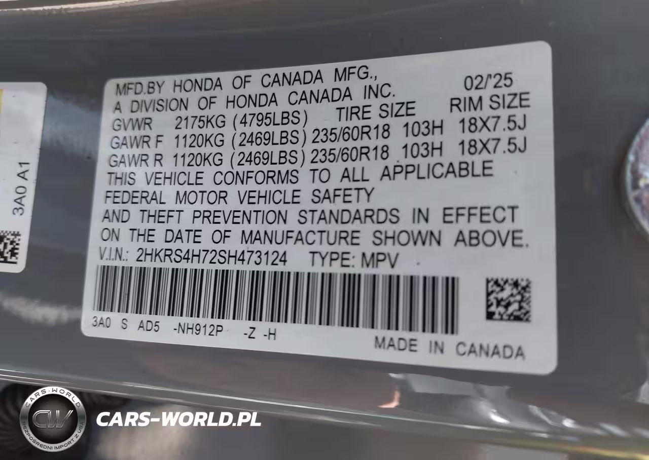 2025 Honda Cr-V Ex-L Awd VIN:2HKRS4H72SH473124 - 9