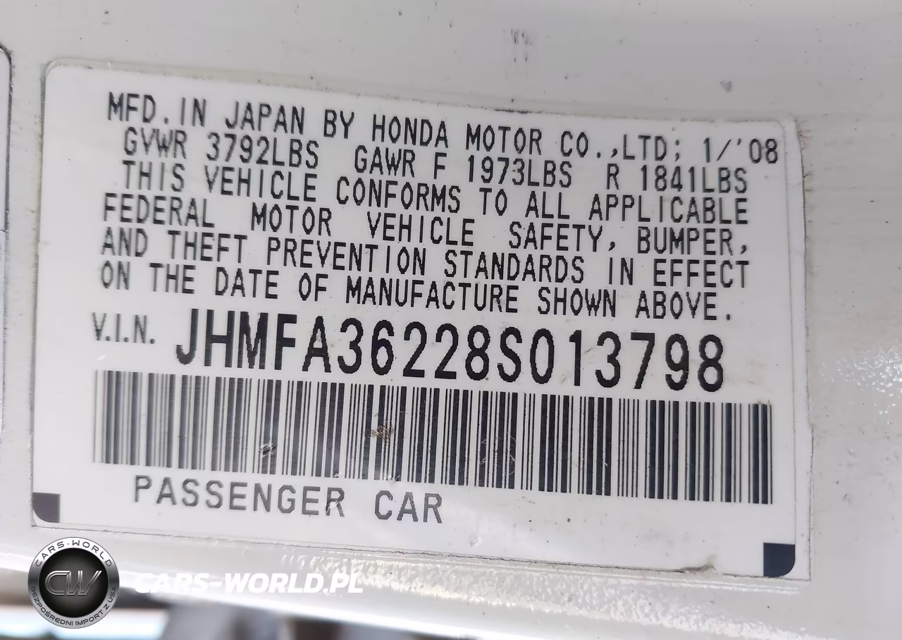 2008 Honda Civic Hybrid VIN:JHMFA36228S013798 - 9