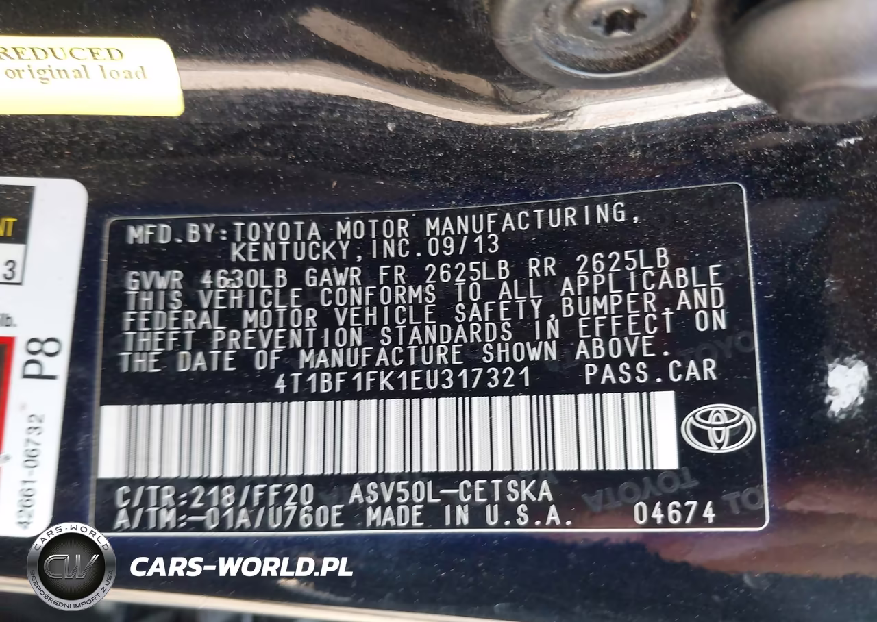 2014 Toyota Camry Se Sport VIN:4T1BF1FK1EU317321 - 9