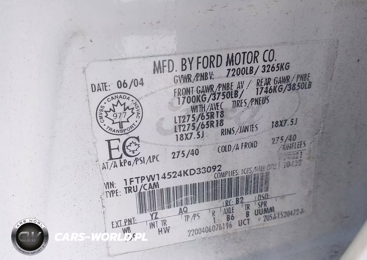 2004 Ford F-150 Fx4-Lariat-Xlt VIN:1FTPW14524KD33092 - 9
