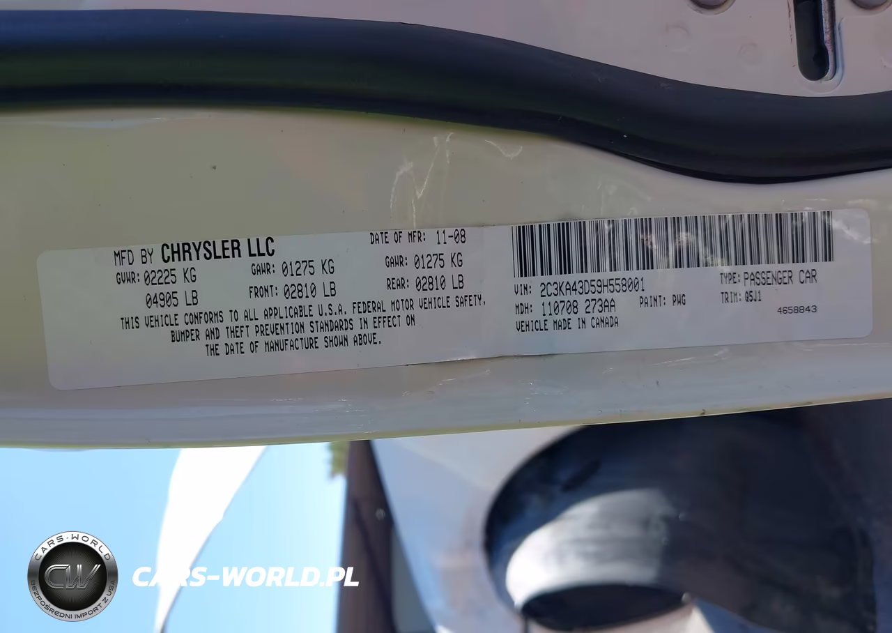 2009 Chrysler 300 Lx VIN:2C3KA43D59H558001 - 9