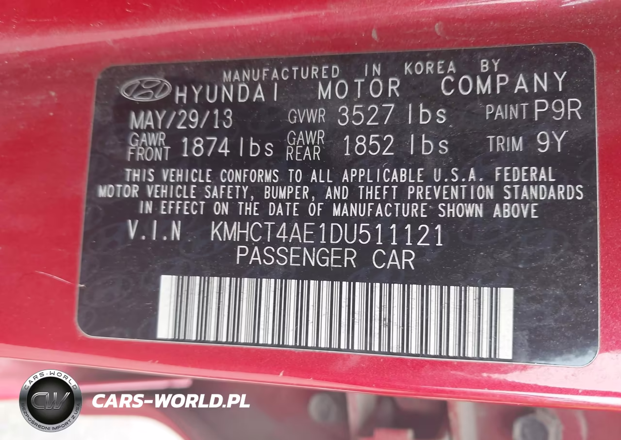 2013 Hyundai Accent Gls VIN:KMHCT4AE1DU511121 - 9