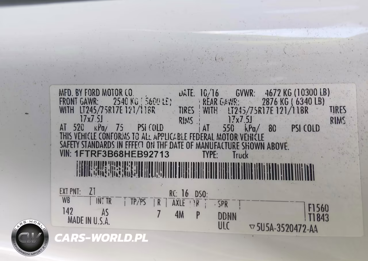 2017 Ford F-350 Xl VIN:1FTRF3B68HEB92713 - 8