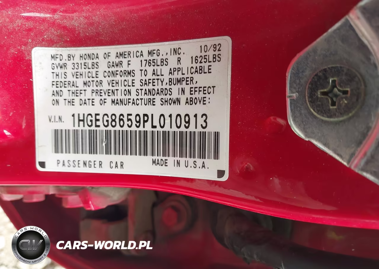 1993 Honda Civic Lx VIN:1HGEG8659PL010913 - 9