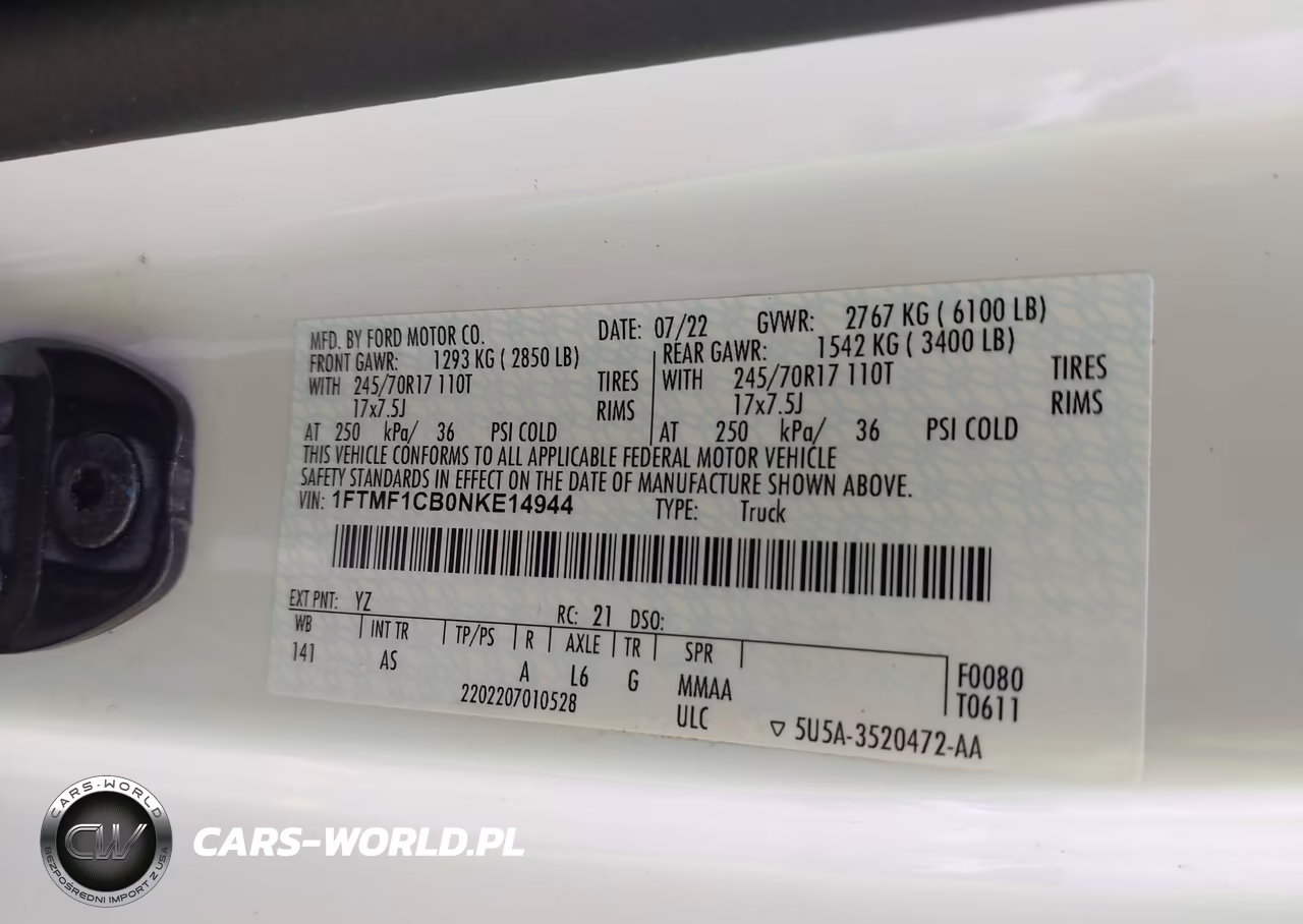 2022 Ford F-150 Xl VIN:1FTMF1CB0NKE14944 - 9