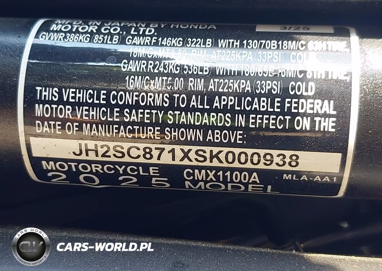 2025 Honda Cmx1100 A VIN:JH2SC871XSK000938 - 10