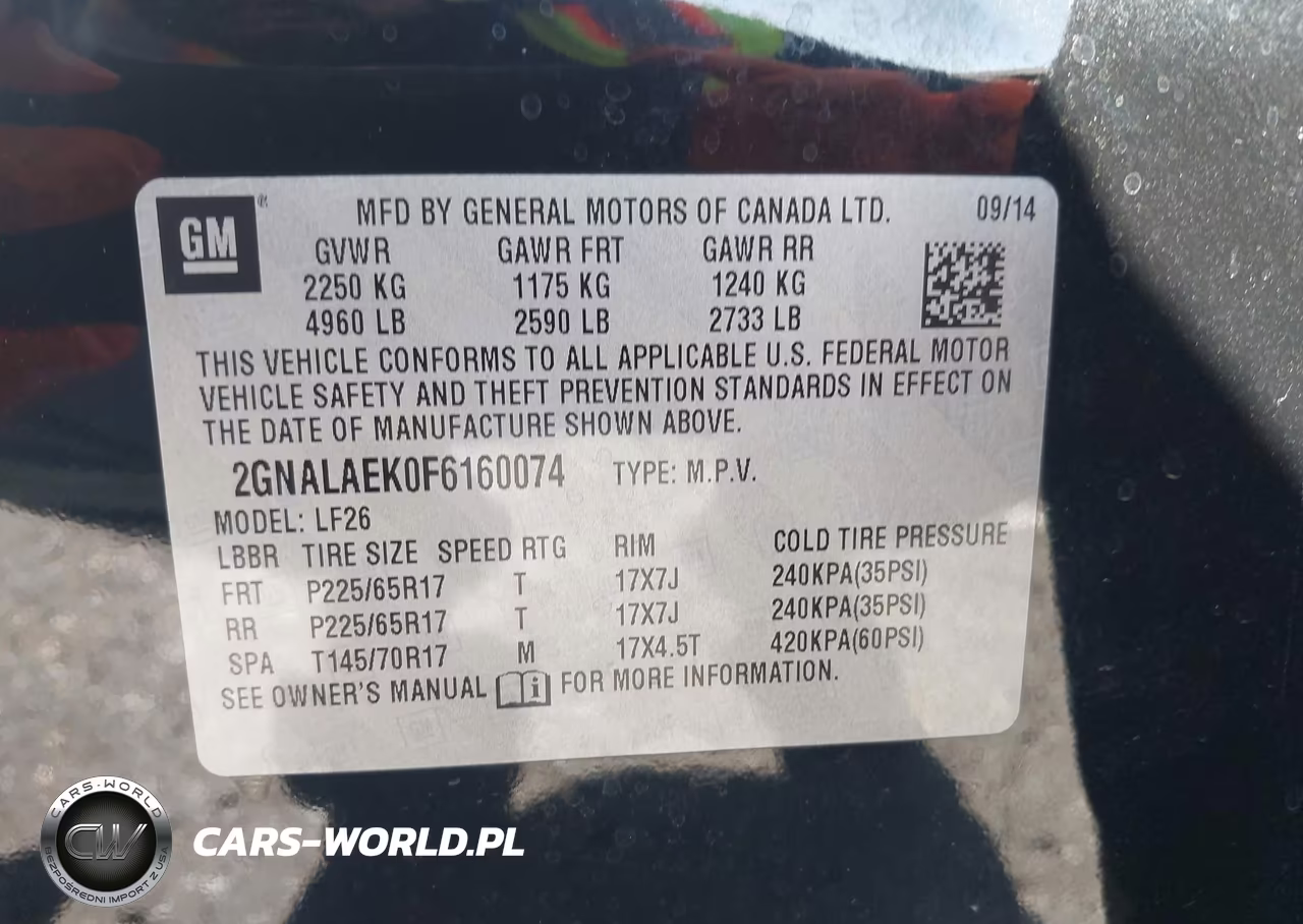 2015 Chevrolet Equinox Ls VIN:2GNALAEK0F6160074 - 9
