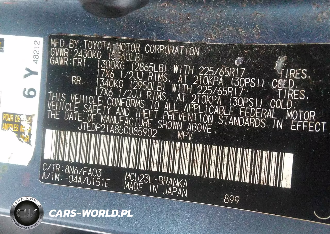 2005 Toyota Highlander Limited VIN:JTEDP21A850085902 - 9