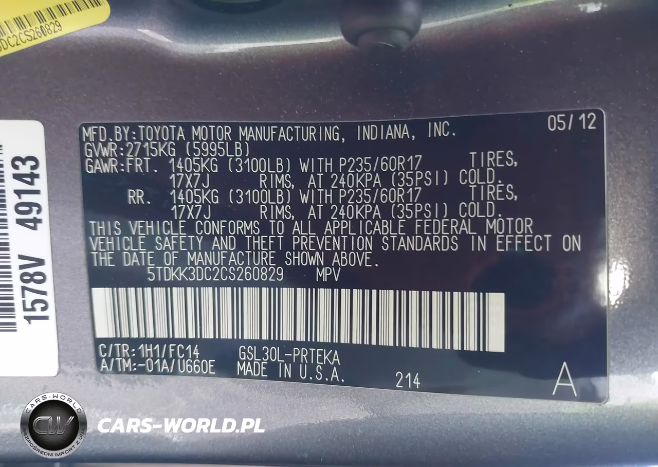 2012 Toyota Sienna Le V6 8 Passenger VIN:5TDKK3DC2CS260829 - 9