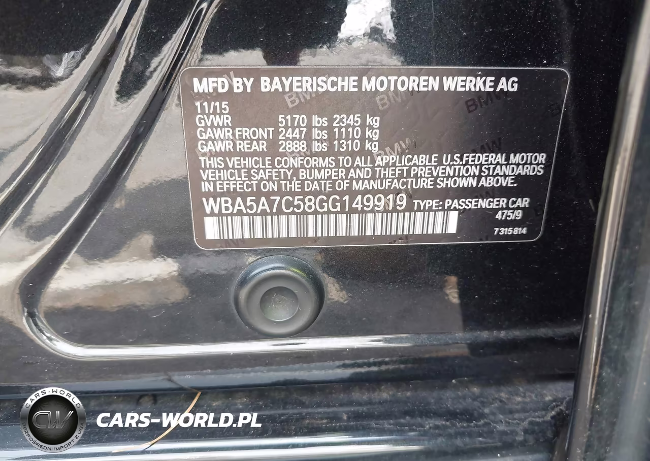 2016 BMW 528I xDrive VIN:WBA5A7C58GG149919 - 9