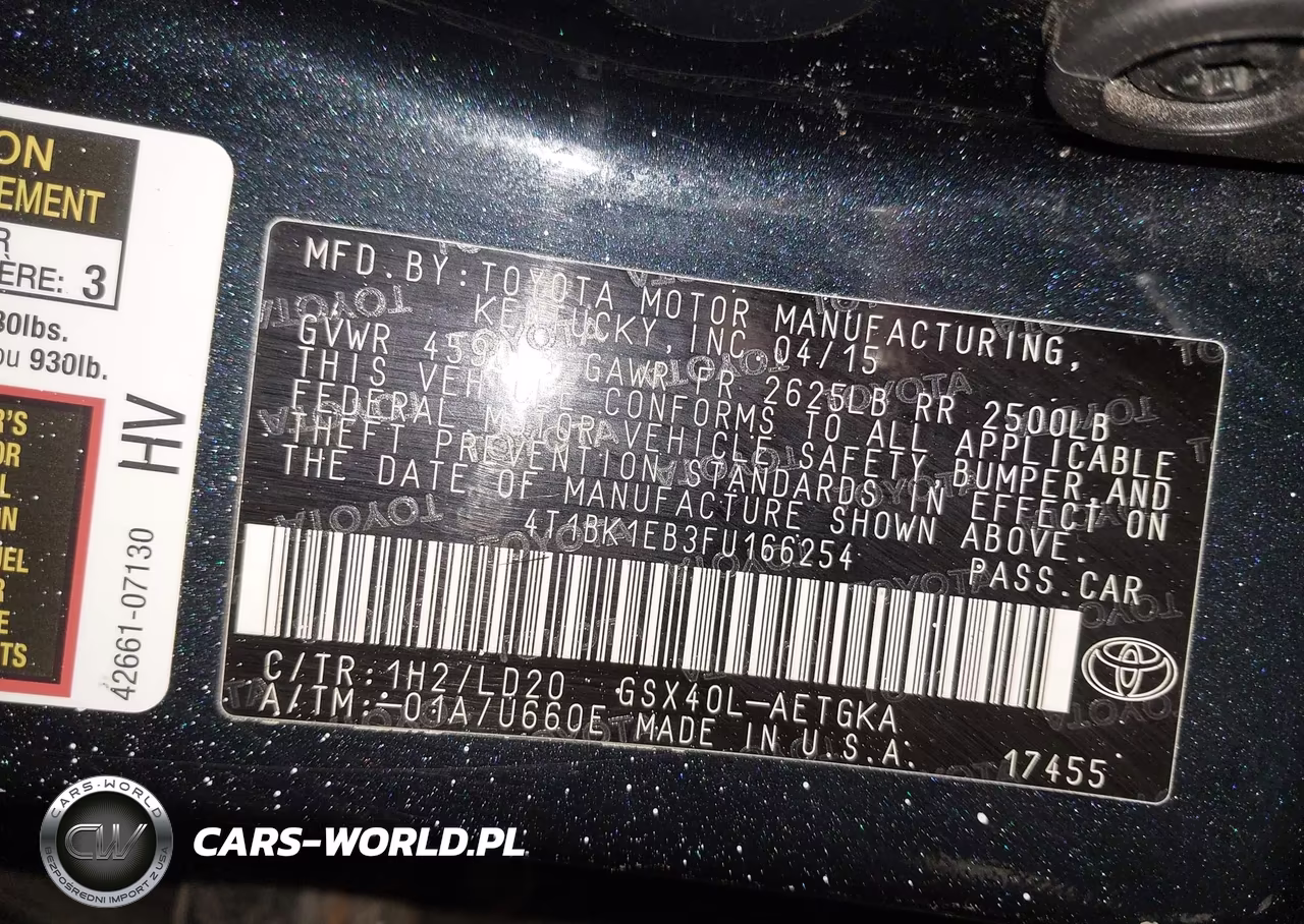 2015 Toyota Avalon Xle VIN:4T1BK1EB3FU166254 - 9