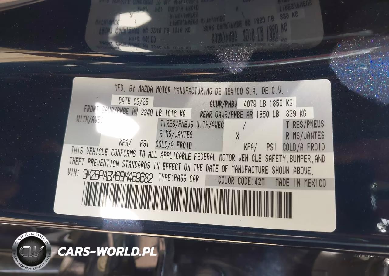 2025 Mazda Mazda3 2.5 S Select Sport VIN:3MZBPABM6SM469682 - 9