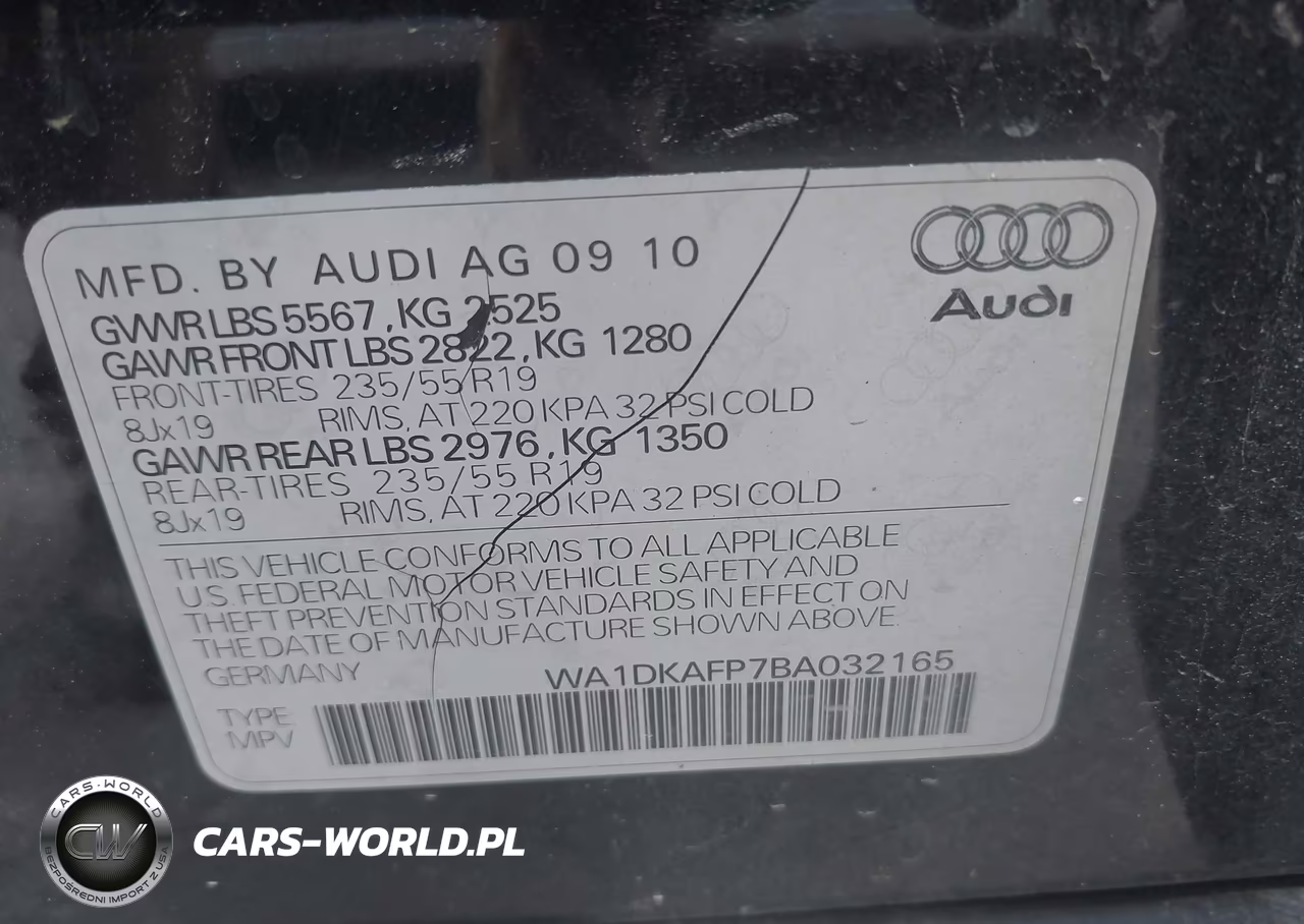 2011 Audi Q5 3.2 Premium Plus VIN:WA1DKAFP7BA032165 - 9