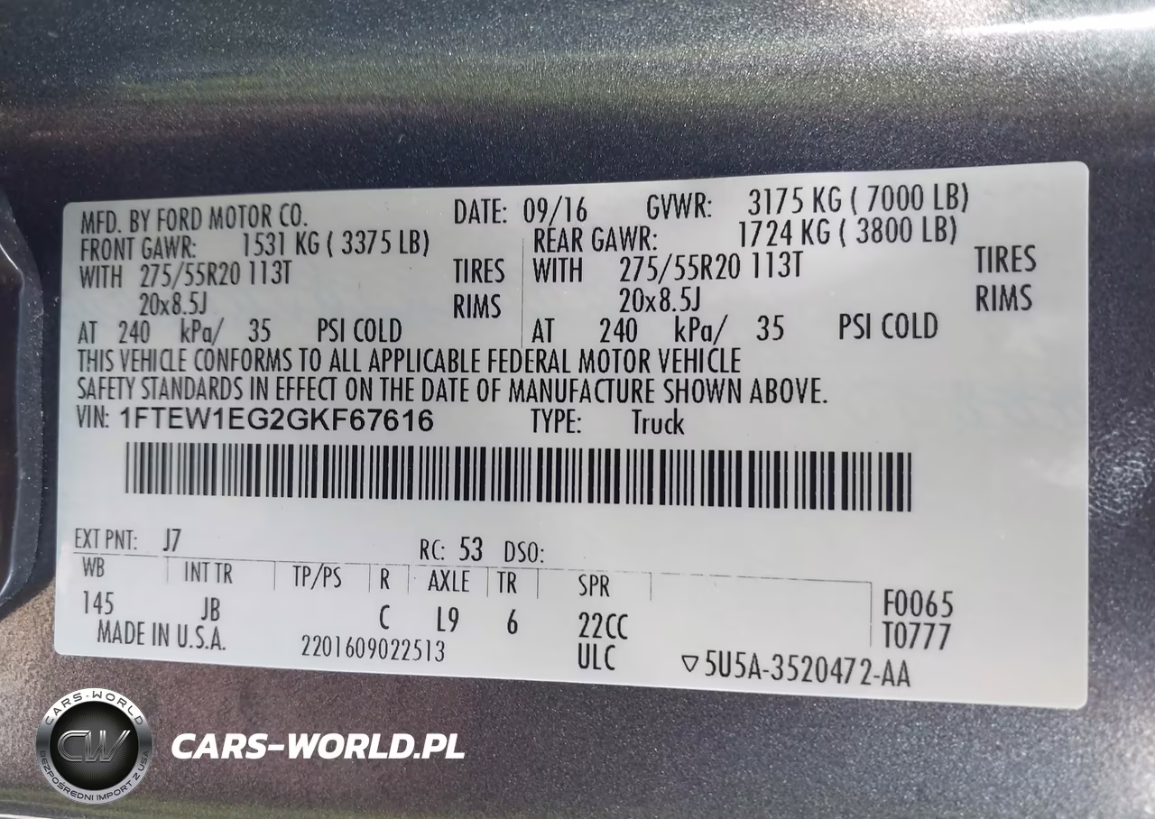 2016 Ford F-150 Xlt VIN:1FTEW1EG2GKF67616 - 9