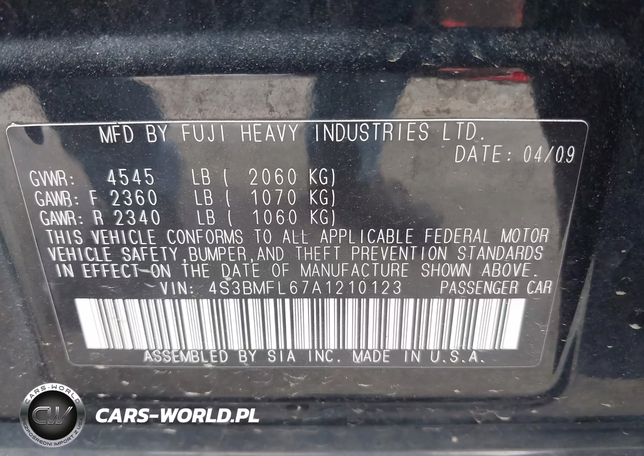 2010 Subaru Legacy 2.5Gt Limited VIN:4S3BMFL67A1210123 - 18
