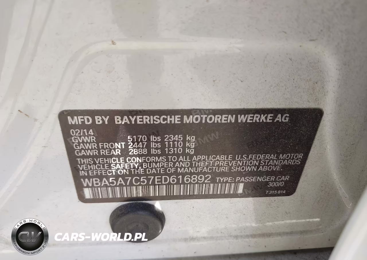 2014 BMW 528I xDrive VIN:WBA5A7C57ED616892 - 9