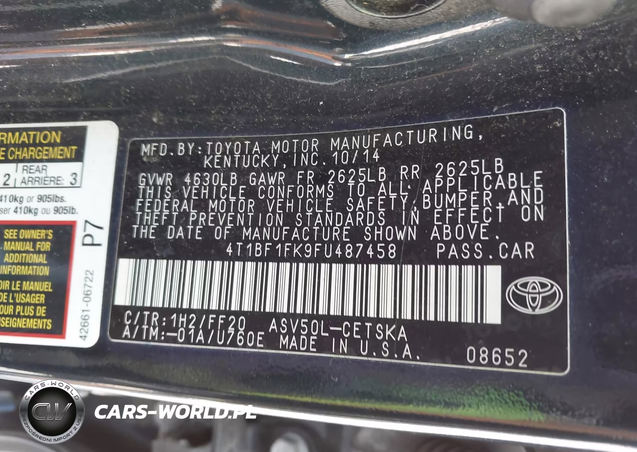 2015 Toyota Camry Se VIN:4T1BF1FK9FU487458 - 9
